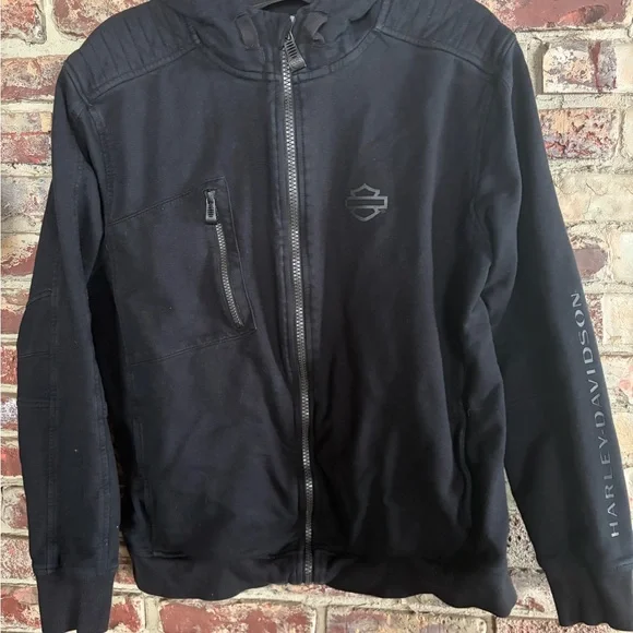 🖤 Harley-Davidson Black Zip Hoodie — Women’s XL 🏍️ - Picture 1 of 3